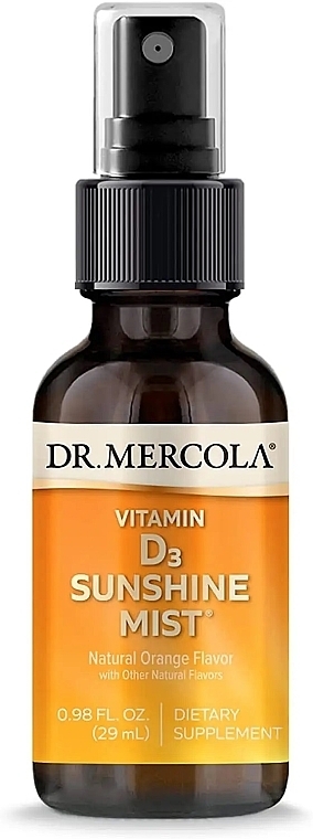 Рідкий вітамін D3 зі смаком апельсина - Dr. Mercola Vitamin D3 Sunshine Mist — фото N1