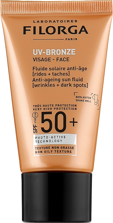 Солнцезащитный антивозрастной крем - Filorga UV-Bronze Face Anti-Ageing Sun Fluid SPF50+ 