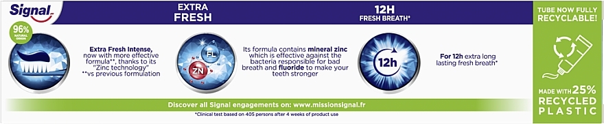 Зубна паста "Екстра свіжість" - Signal Extra Fresh Aquamint Toothpaste — фото N2