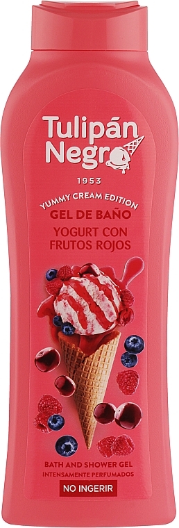 Гель для душа "Йогурт и красные ягоды" - Tulipan Negro Intense Bath And Shower Gel Yoghurt With Red Fruits