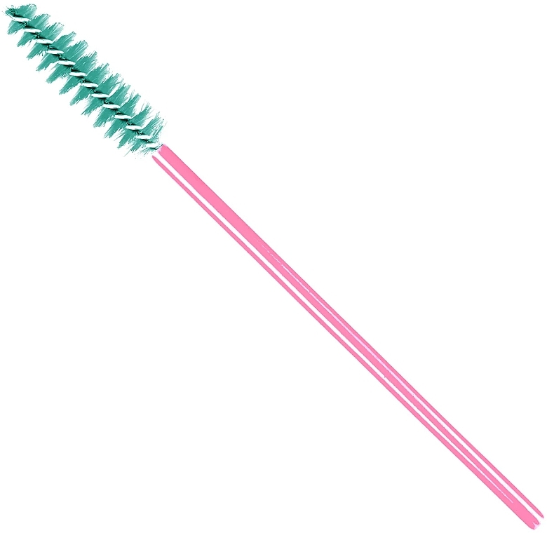 Щеточка для ресниц и бровей, бирюзовая с ярко-розовой ручкой - Clavier — фото N2