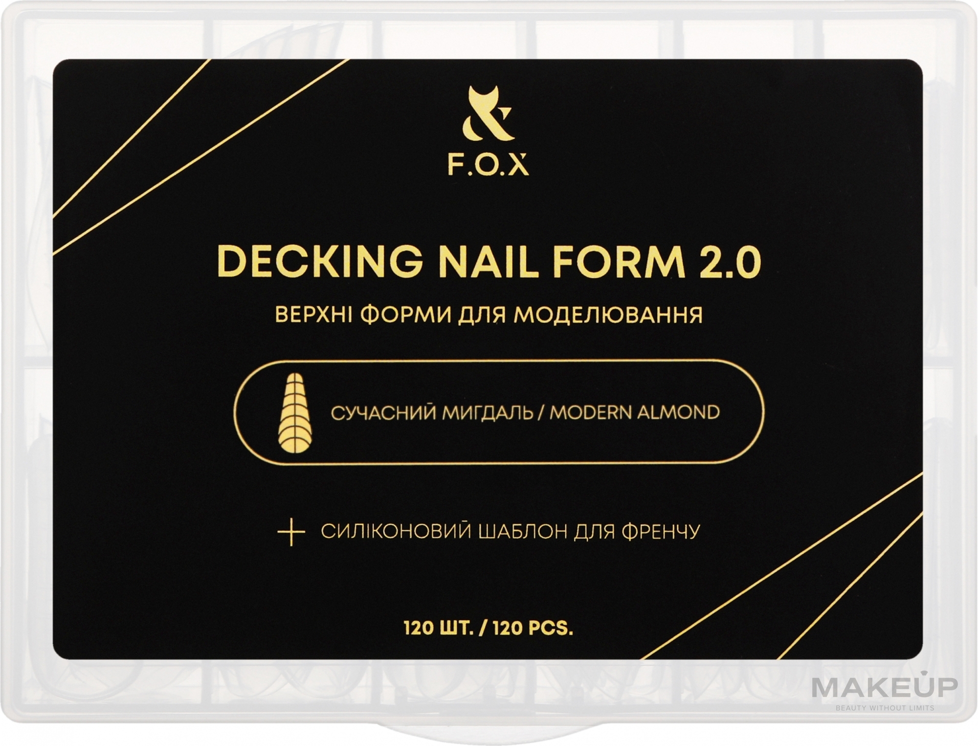 Верхние формы для моделирования, современный миндаль - F.O.X Decking Nail Form 2.0 — фото 120шт