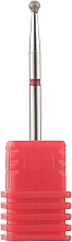 Парфумерія, косметика Фреза для манікюру змінна алмазна "Кулька" 001 023R, 2.3 мм, червона насічка - Tufi Profi