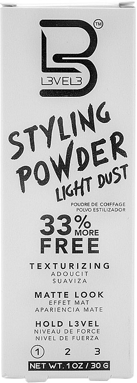 Пудра для укладки, біла, легкої фіксації - Level3 Styling Powder Light Dust — фото N2