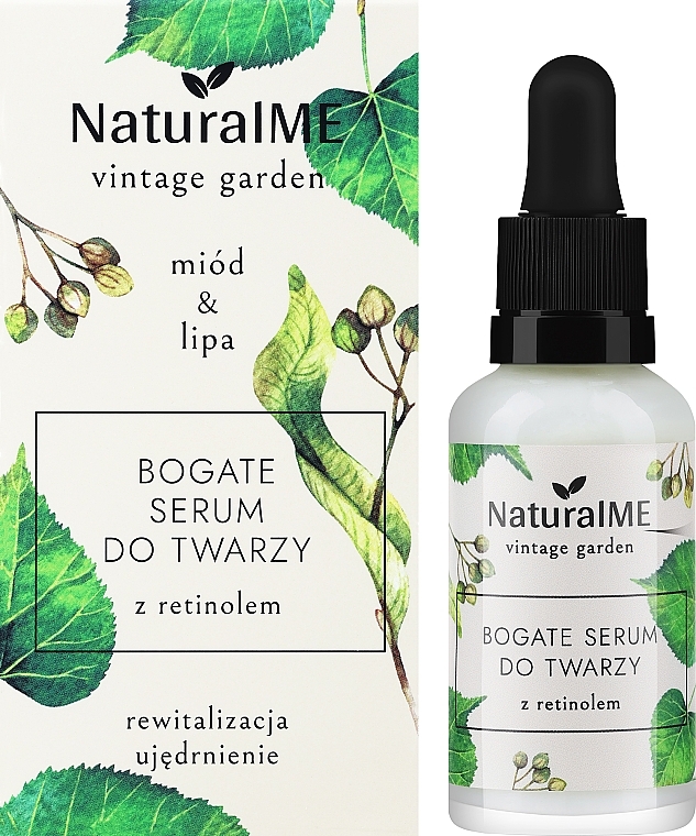 Насичена сироватка для обличчя з ретинолом "Мед і липа" - NaturalME Vintage Garden Honey & Linden Revitalization & Firming Rich Face Serum — фото N2