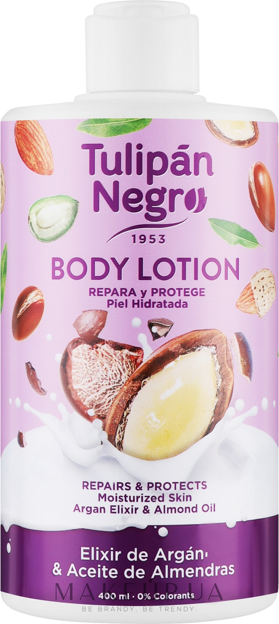 Лосьйон для тіла " Арганова та мигдальна олія" - Tulipan Negro Elixir Argan & Almond Oil Body Lotion — фото 400ml