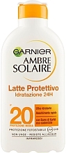Сонцезахисне молочко для тіла - Garnier Ambre Solaire Hydration 24H Ultra-Moisturizing Spf20 — фото N1