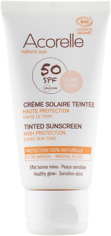Сонцезахисний крем для обличчя з ефектом тонування - Acorelle Nature Sun Cream SPF50 — фото N3