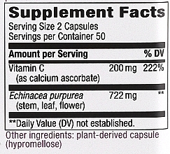 Харчова добавка "Ехінацея з вітаміном С" - Nature's Way Echinacea & Vitamin C — фото N2