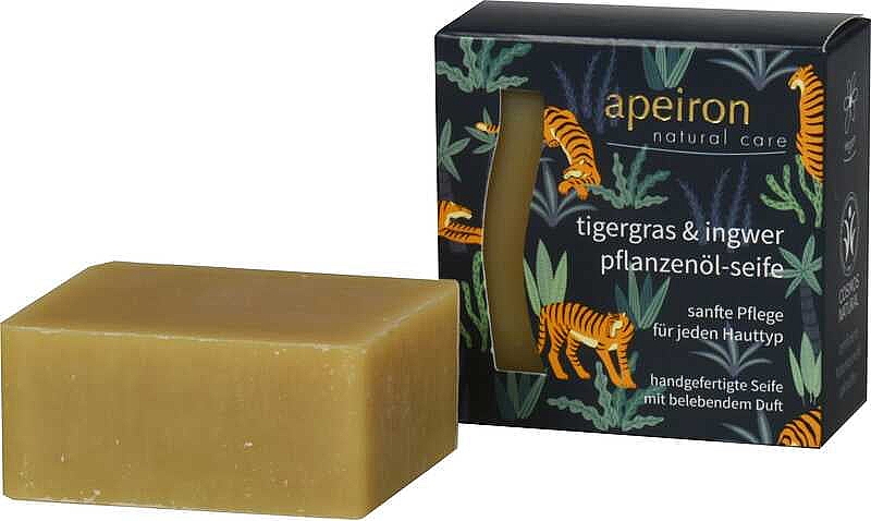 Мыло с растительным маслом "Тигровая трава и имбирь" - Apeiron Plant Oil Soap Tiger Grass & Ginger — фото N2