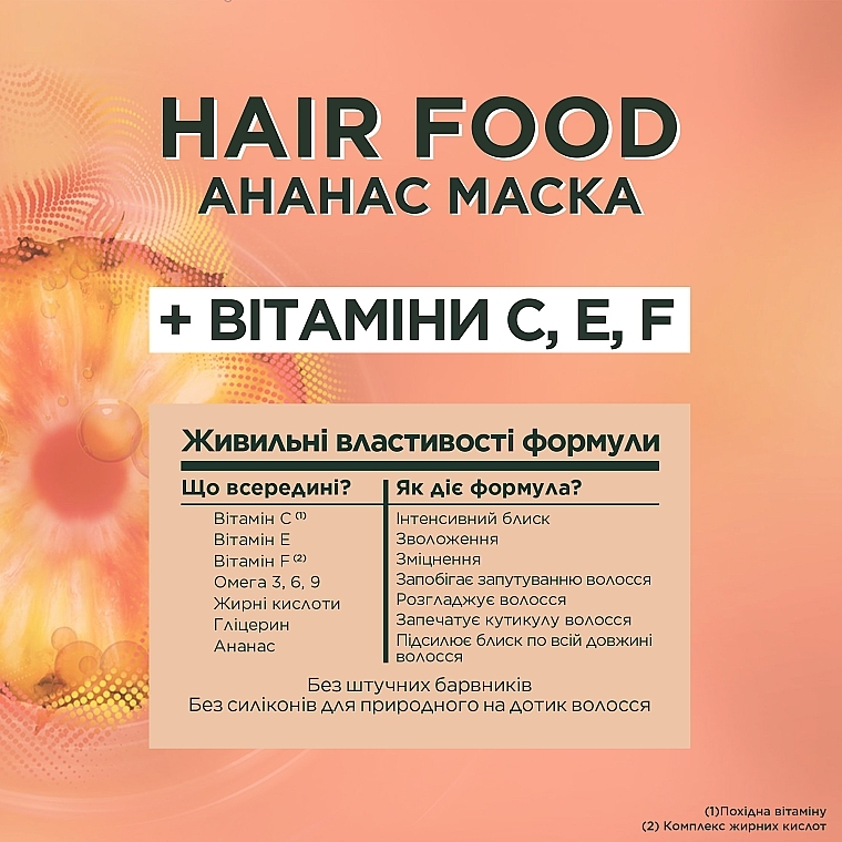 Маска для длинных тусклых волос "Ананас. Сияющая длина" - Garnier Fructis SuperFood — фото N5