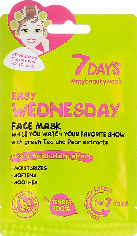 Маска для лица "Легкая среда" с белым чаем и грушей - 7 Days Face Mask — фото N1