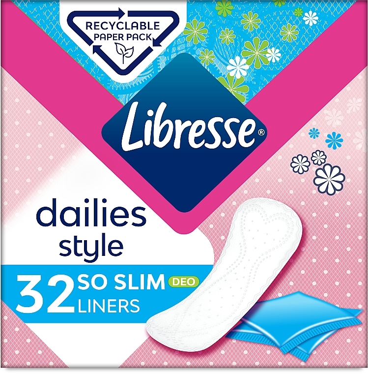 Ежедневные прокладки ультратонкие, 32 шт. - Libresse Dailies Style So Slim Deo — фото N1
