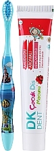 Зубная паста "Малина" + голубая щетка - Dermokil DKDent (toothpaste/50ml + brush/1pcs) — фото N1