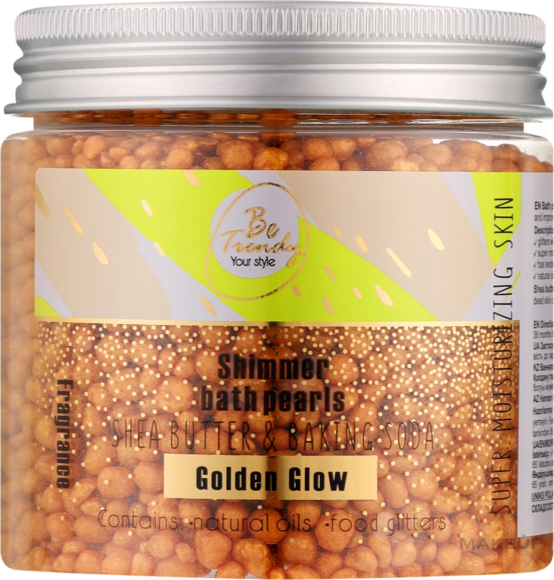 Бисер для ванны "Golden Glow" - Be Trendy Shimmer Bath Pearl — фото 150g