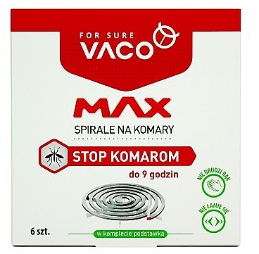 Спираль от комаров - VACO Spirals MAX To 9 Hours — фото N1