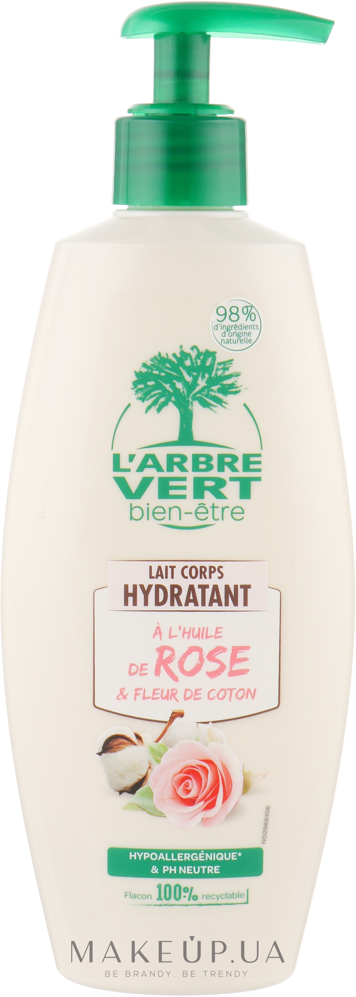 Увлажняющее молочко для тела с розовым маслом - L'Arbre Vert Body Milk With Rose Oil — фото 250ml