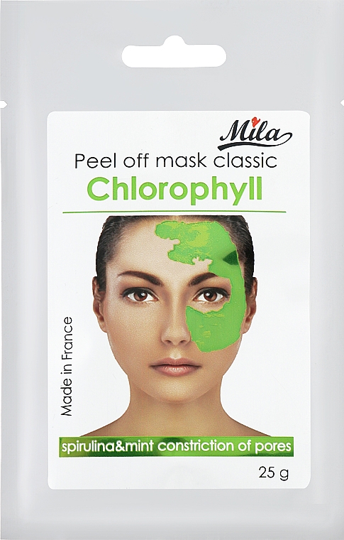 Маска альгинатная классическая порошковая "Хлорофилл, спирулина, мята" - Mila Mask Peel Off Chlorophyll Spirulina, Mint