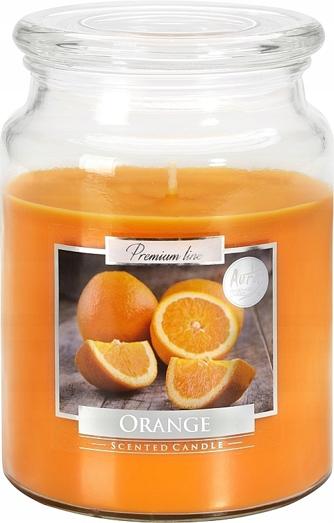 Ароматическая премиум-свеча в банке "Апельсин" - Bispol Premium Line Aura Orange — фото N1