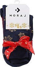 Парфумерія, косметика Жіночі різдвяні шкарпетки, 2 пари, сині + червоні - Moraj