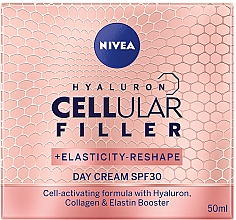 Парфумерія, косметика Денний крем - Nivea Hyaluron Cellular Filler +Elasticity-Reshape Day Cream SPF 30 *