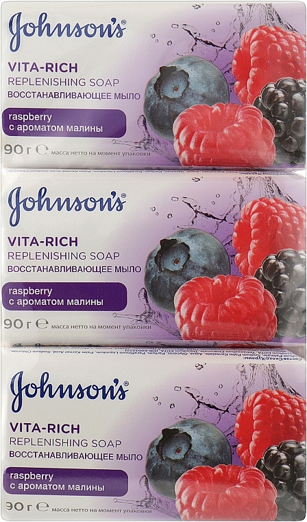Восстанавливающее мыло с экстрактом малины - Johnson’s® Body Care Vita-Rich Soap — фото N3