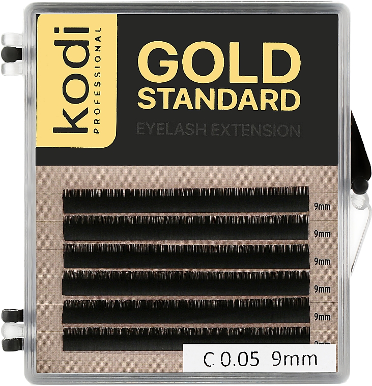 Накладные ресницы Gold Standart C 0.05 (6 рядов: 9 mm) - Kodi Professional — фото N1