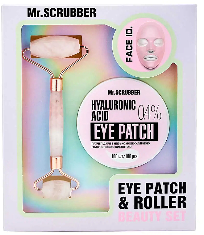 Набор - Mr.Scrubber Eye Patch Hyaluronic & Roller (eye/patch/100pcs + roller) — фото N1