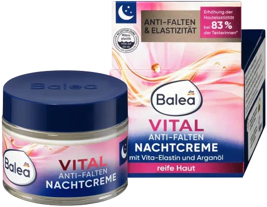Відновлювальний нічний крем з аргановою олією для обличчя - Balea Vital Nachtcreme