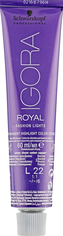 Перманентная крем-краска - Schwarzkopf Professional Igora Royal Fashion Lights — фото N2