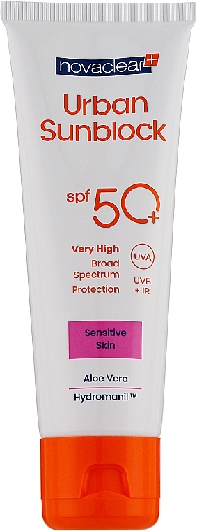 Солнцезащитный крем для чувствительной кожи лица - Novaclear Urban Sunblock Protective Cream Sensitive Skin SPF50 — фото N1
