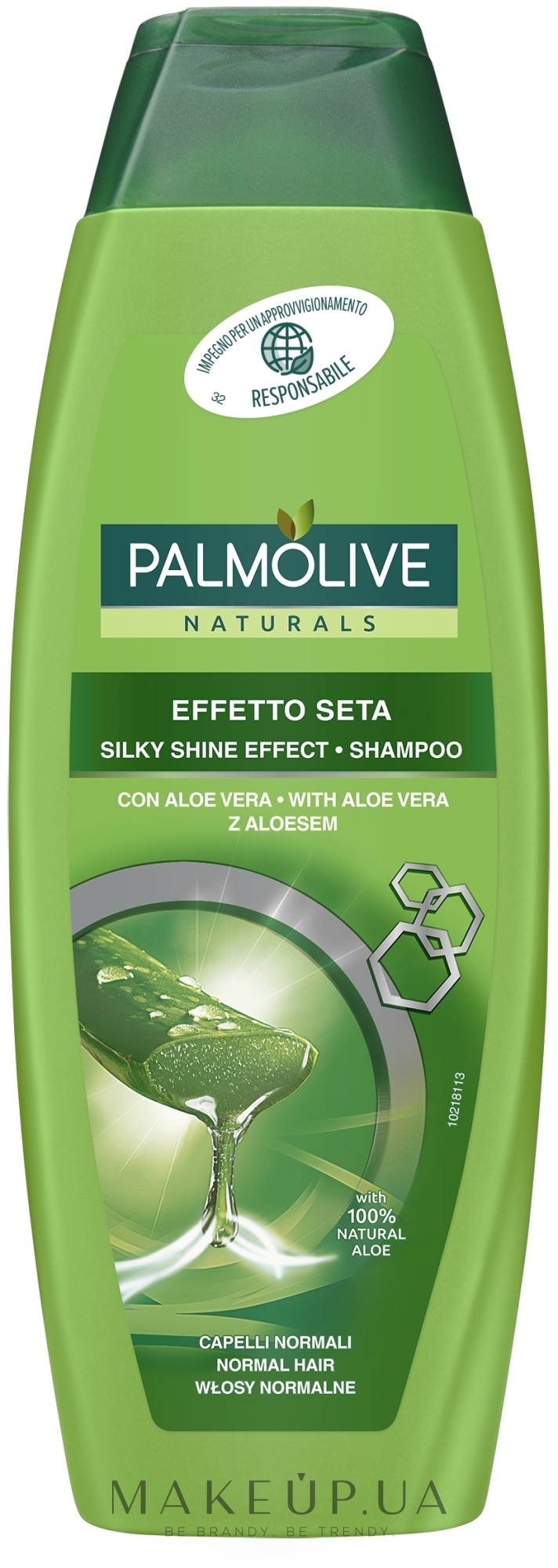 Шампунь "Эффект шелковистого блеска" с алоэ вера для всех типов волос - Palmolive Naturals — фото 350ml