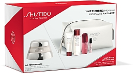 Духи, Парфюмерия, косметика Набор - Shiseido Bio-Performance Anti-Wrinkle Program Pouch Set (cream/50ml + foam/15ml + conc/10ml + treat/30ml + edp/0.8ml + bag)