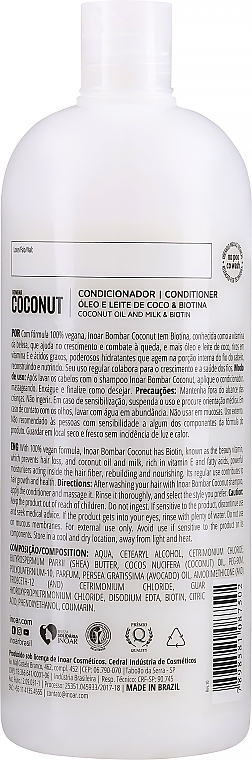 Безсульфатный кондиционер для волос - Inoar Bombar Coconut Conditioner — фото N2