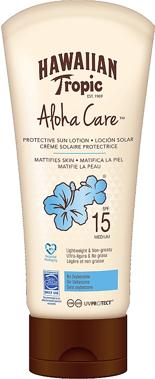 Сонцезахисний лосьйон для тіла - Hawaiian Tropic Aloha Care Protective Sun Lotion Mattifies Skin SPF 15 — фото N1