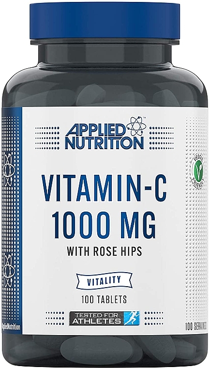 Харчова добавка "Вітамін С" 1000 mg, 100 таблеток - Applied Nutrition Vitamin C With Rose Hips 1000mg — фото N1