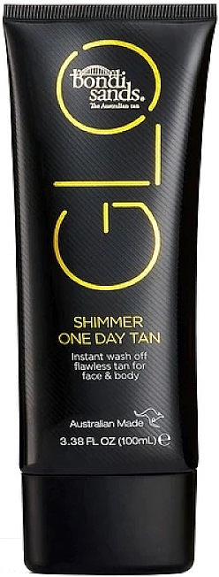 Автозасмага для обличчя та тіла, сяйна - Bondi Sands GLO Shimmer One Day Tan — фото N1