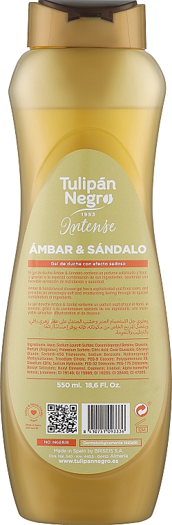 Гель для душа "Янтарь и сандал" - Tulipan Negro Amber & Sandalwood Shower Gel — фото N2