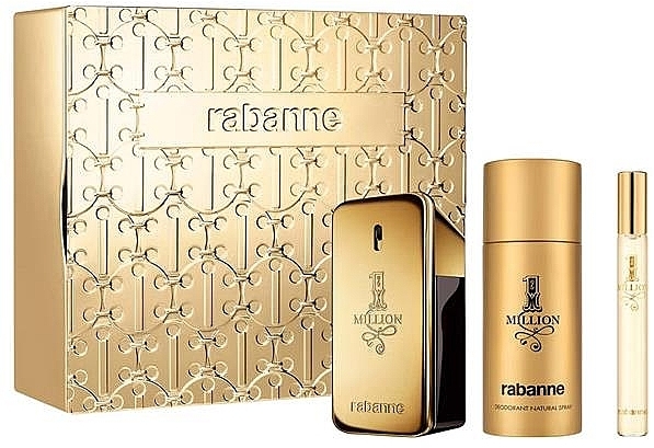 Paco Rabanne 1 Million - Набір (edt/50ml + edt/10ml + deo/150ml) — фото N1