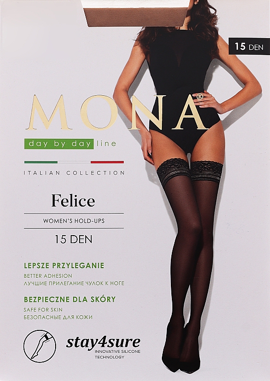 Чулки для женщин "Felice", 15 Den, visone - MONA — фото N1