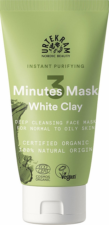 Маска для лица 3-минутная "Белая глина" - Urtekram Organic Minutes Mask White Clay — фото N1