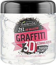 Гель для волос с черной репой - Bielenda Graffiti 3D Extra Strong Styling Hair Gel — фото N1
