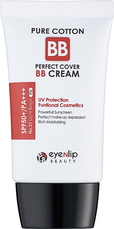 BB крем - Eyenlip Pure Cotton Perfect Cover BB Cream SPF 50 — фото N1