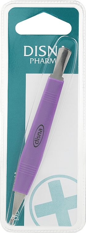 Різак для кутикули та пушер, 11.8 см, фіолетовий - Disna Pharm — фото N1