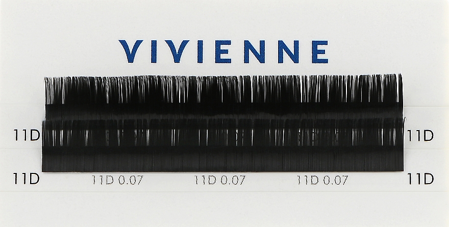 Накладні вії "Elite", чорні, 2 лінії (0,07, D, (11)) - Vivienne — фото N1