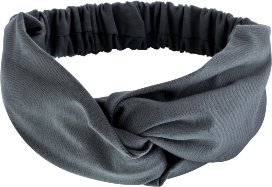 Повязка на голову, трикотаж переплет, серая "Knit Twist" - MAKEUP Hair Accessories — фото N1