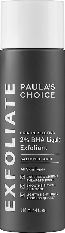 Тоник с салициловой кислотой 2% - Paula's Choice Skin Perfecting 2% BHA Liquid Exfoliant — фото N1