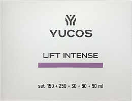 Духи, Парфюмерия, косметика УЦЕНКА Набор - Yucos Lift Intense (clea/foam/150ml + n/cr/50ml + eye/cr/30ml + toner/250ml + d/cr/50ml) *