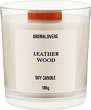 Ароматична свічка у склянці "Leather Wood" - Aromalovers — фото N1