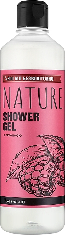 Гель для душа "Малина" - Bioton Cosmetics Nature — фото N1